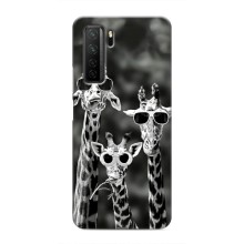 Силіконовий чохол з КАРТИНКАМИ літо для Honor 30s (AlphaPrint) (Жирафи в окулярах)