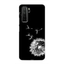 Силиконовый Чехол с одуванчиками на Honor 30s – Одуванчик на чёрном