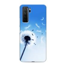 Силиконовый Чехол с одуванчиками на Honor 30s – Одуванчик на голубом