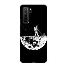 Силиконовый Чехол с принтом "Космонавты" на Honor 30s – Космонавт