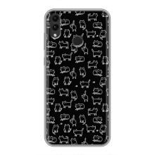 Чохол на тематику: Коти для Huawei Honor 8C – Котики на чорному