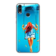 Чехол Стильные девушки на Huawei Honor 8C – Девушка на качели