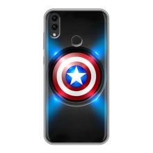 Чехол с Щитом Капитана Америки на Huawei Honor 8C – Яркий Щит Капитана
