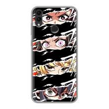 Силіконові чохлі з очіма Anime для Хонор 8С – Очі на чорному