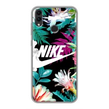 Силиконовый Чехол на Huawei Honor 8C с картинкой Nike (Цветочный Nike)