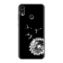 Силиконовый Чехол с одуванчиками на Huawei Honor 8C – Одуванчик на чёрном