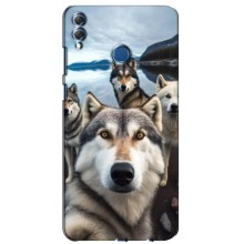 Чехол с Хаски для Huawei Honor 8X Max - (AlphaPrint) (Селфи ХАски)