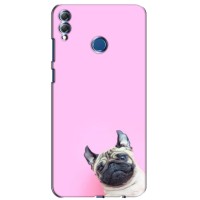 Бампер для Honor 8X Max с картинкой "Песики" (Собака на розовом)