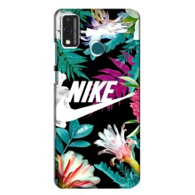 Силиконовый Чехол на Honor 9X Lite (2020) с картинкой Nike – Цветочный Nike