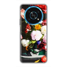 Брендновые Чехлы для Huawei Honor Magic 5 Lite 5G - (PREMIUMPrint) (Nike цветы)