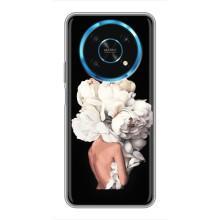 Чехлы (ART) Цветы на Huawei Honor Magic 5 Lite 5G (VPrint) (Белые цветы)