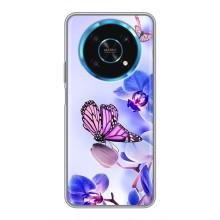 Чехлы с Цветами для Huawei Honor Magic 5 Lite 5G (VPrint) (Бабочка на цветочке)