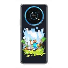 Чехол Майнкрафт на Huawei Honor Magic 5 Lite 5G (AlphaPrint) Minecraft (персонажи Minecraft)