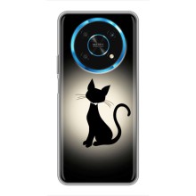 Чехол с принтом для Huawei Honor Magic 5 Lite 5G (AlphaPrint) Модные коты – Силуэт котика