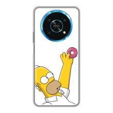 Чехол с Симпсонами для Huawei Honor Magic 5 Lite 5G (VPrint) (Гомер с пончиком)
