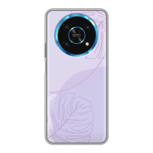 Чехол цветочный дизайн для Huawei Honor Magic 5 Lite 5G – Монстера фиолетовая