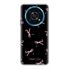 Чехол с бантиками на Хуавей Хонор Мэджик 5 Лайт 5G (Банты на черном)