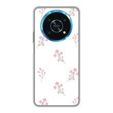 Чехол с розовым рисунком для Huawei Honor Magic 5 Lite 5G (Розовые цветы)