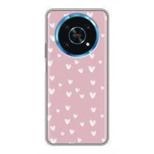Чехол с розовым рисунком для Huawei Honor Magic 5 Lite 5G (Сердечки на розовом)