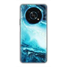 Мраморный чехол на Huawei Honor Magic 5 Lite 5G (VPrint) (Голубой мрамор)