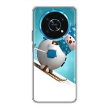 Новогодние Чехлы для Хуавей Хонор Мэджик 5 Лайт 5G (VPrint) (Снеговик на лыжах)