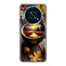Чохол з унікальним дизайном 'Осінь з кавою' для Huawei Honor Magic 5 Lite 5G – Темна кава