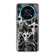 Силиконовый чехол с КАРТИНКАМИ лето для Huawei Honor Magic 5 Lite 5G (AlphaPrint) (Жирафы в очках)