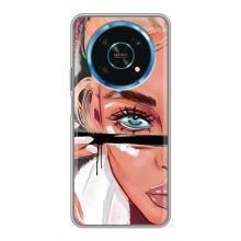 Силіконовый Чохол на Huawei Honor Magic 5 Lite 5G з картинкой Модных девушек – Дівчина та вії
