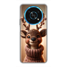 Яркий чехол для Huawei Honor Magic 5 Lite 5G с Зимними Оленятами – Олень в свитере
