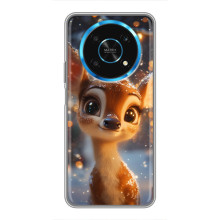 Яркий чехол для Huawei Honor Magic 5 Lite 5G с Зимними Оленятами – Оленёнок среди гирлянд