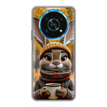 Друкований чохол 'Звірята з кавою' для Huawei Honor Magic 5 Lite 5G – Зайчик з кавою