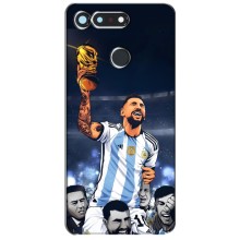 Чехлы для Huawei Honor View 20 / V20 (Leo чемпион) (AlphaPrint) – Месси с кубком