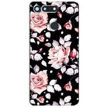 Чехлы с Цветами для Huawei Honor View 20 / V20 (VPrint) (Цветочки на черном)