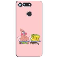 Чехол Губка Боб для Хуавей Хонор Вью 20 / В20 – За партой