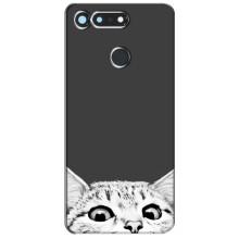 Чехол на Хуавей Хонор Вью 20 / В20 с Котами (VPrint) (Выглядывает кот)