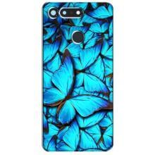 Чохол з принтом для Хуавей Гонор Вію 20 / В20 - (Прикольні) (AlphaPrint) (Сині метелики)