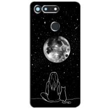 Чехол с рисунком кот на Huawei Honor View 20 / V20 – Девушка с котом