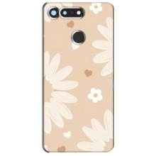 Чехол с цветочным принтом на Хуавей Хонор Вью 20 / В20 – Бежевые цветы