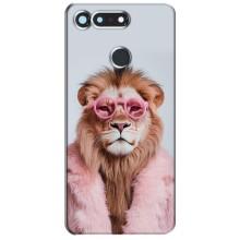 Чохол з принтом стильні тварини для Хуавей Гонор Вію 20 / В20 (Лев в окулярах)