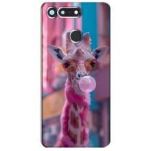 Чохол з принтом стильні тварини для Хуавей Гонор Вію 20 / В20 (Стильна жирафа)