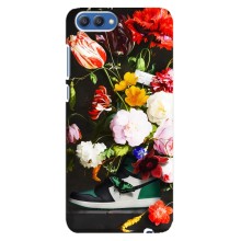Брендновые Чехлы для Huawei Honor 10, COL-Al00 - (PREMIUMPrint) (Nike цветы)