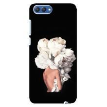 Чехлы (ART) Цветы на Huawei Honor 10, COL-Al00 (VPrint) (Білі квіти)