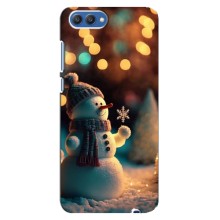 Чехлы на Новый Год Huawei Honor 10, COL-Al00 (Снеговик праздничный)