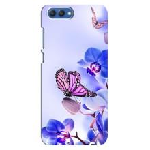 Чохли з квітами для Huawei Honor 10, COL-Al00 (VPrint) (Метелик на квітах)