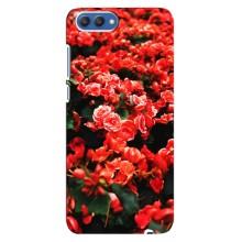Чохли з квітами для Huawei Honor 10, COL-Al00 (VPrint) (Квіти червоні)