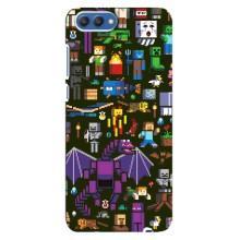 Чохол Майнкрафт на Huawei Honor 10, COL-Al00 (AlphaPrint) Minecraft (Колаж Майнкрафт)
