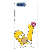 Чjхол з Сімпсонами для Huawei Honor 10, COL-Al00 (VPrint) (Гомер з пончиком)
