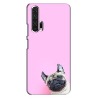 Бампер для Huawei Honor 20 Pro с картинкой "Песики" (Собака на розовом)
