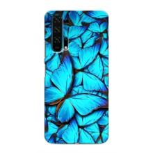 Чохол з принтом для Хуавей Хонор 20 Про - (Прикольні) (AlphaPrint) (Сині метелики)