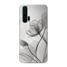 Чехол с цветочным принтом на Хуавей Хонор 20 Про – Черные цветы